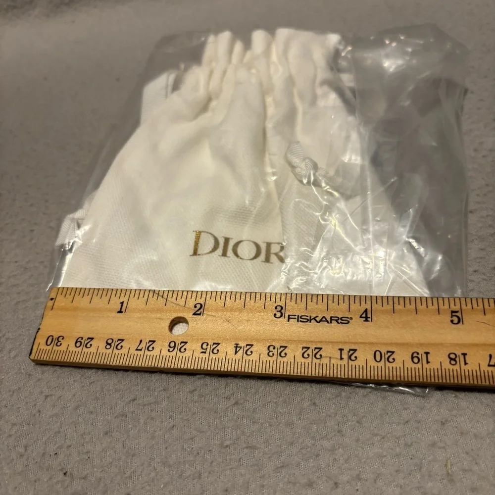 Dior White Drawstring Pouch